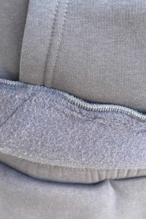 KOSTUM ME PUSH HOODIE +TUTA ME SHKRIME TË VOGLA PËR MESHKUJ NË NGJYRËN GRI TË ERRËT - 5