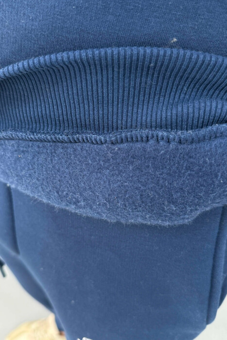 KOSTUM NJE NGJYRESH HOODIE ME SHKRIME + TUTA PER MESHKUJ NE NGJYRE BLU - 4