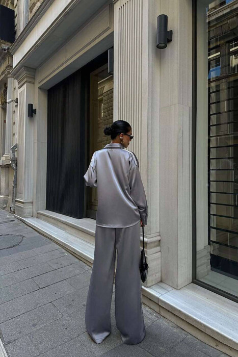 KOSTUM NJË NGJYRËSH PËR FEMRA KËMISHË DHE PANTALLONA NË NGJYRËN GRI - 5