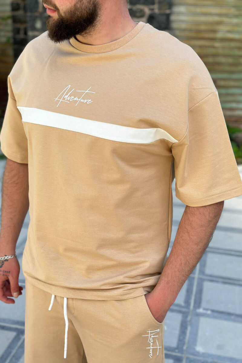 KOSTUM PAMBUKU PËR MESHKUJ NË NGJYRËN BEZHË - 3