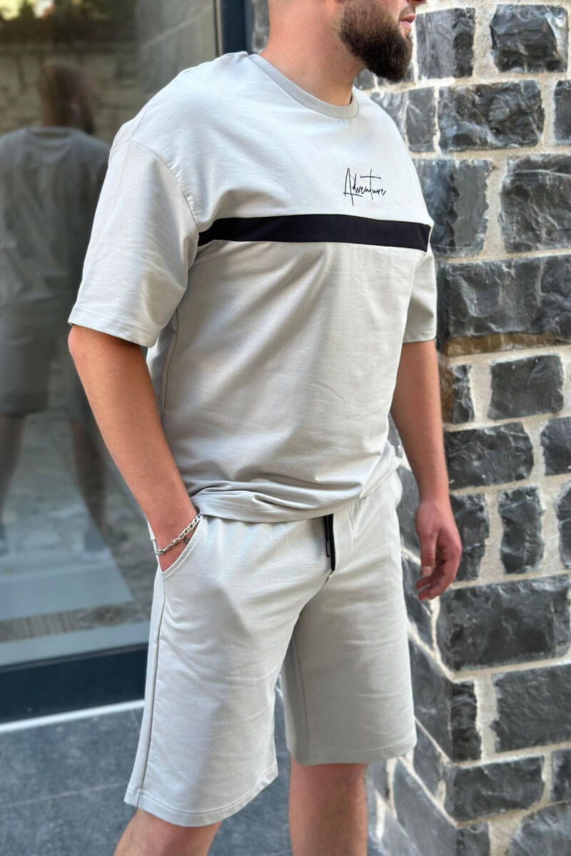 KOSTUM PAMBUKU PËR MESHKUJ NË NGJYRËN GRI - 3