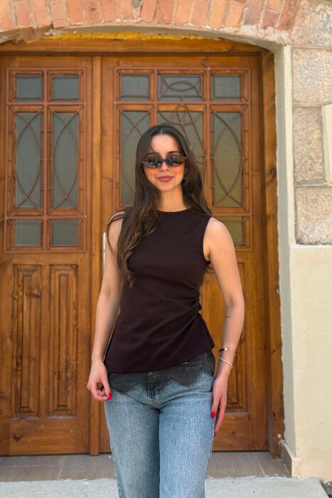 KANTJERE ME DETAJ DANTELLE PER FEMRA NE NGJYRE KAFE TE ERRET - KLAUDIO FASHION