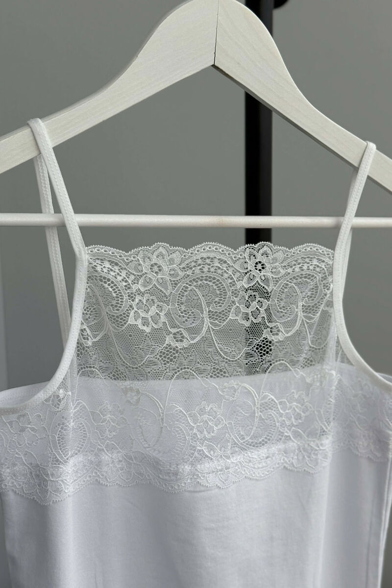 LACE DETAIL ONE COLOR WOMEN SINGET WHITE-E BARDHE - 5