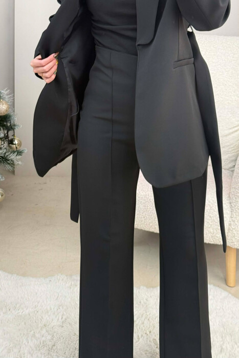 LACING JACKET+TROUSERS ONE COLOR WOMEN SET BLACK/ E ZEZE - 4