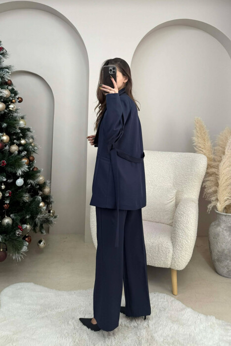 LACING JACKET+TROUSERS ONE COLOR WOMEN SET BLUE/BLU - 2