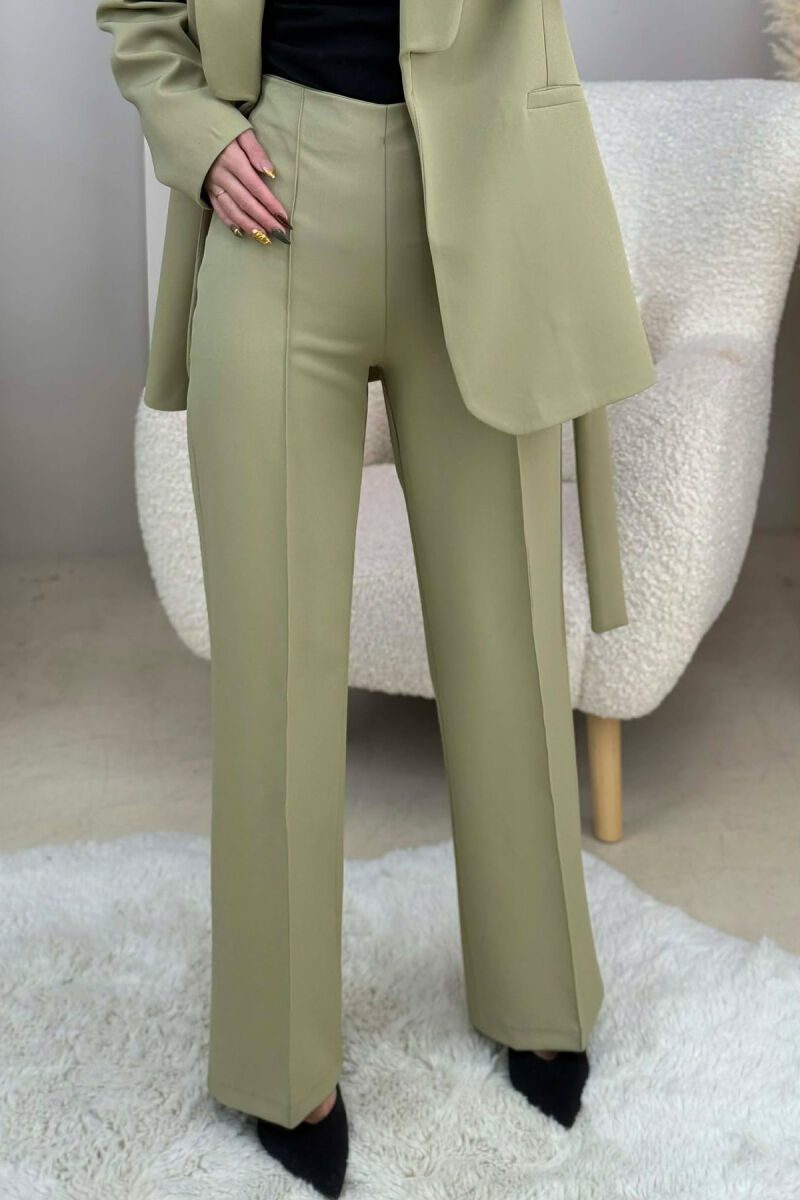 LACING JACKET+TROUSERS ONE COLOR WOMEN SET OLIVE/ULLI - 3