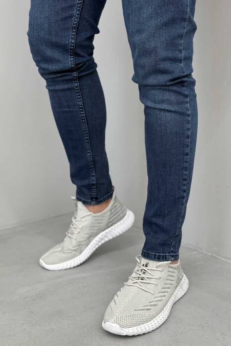 LACING ONE COLOR MEN SNEAKERS LIGHT GREY/GZ - 1