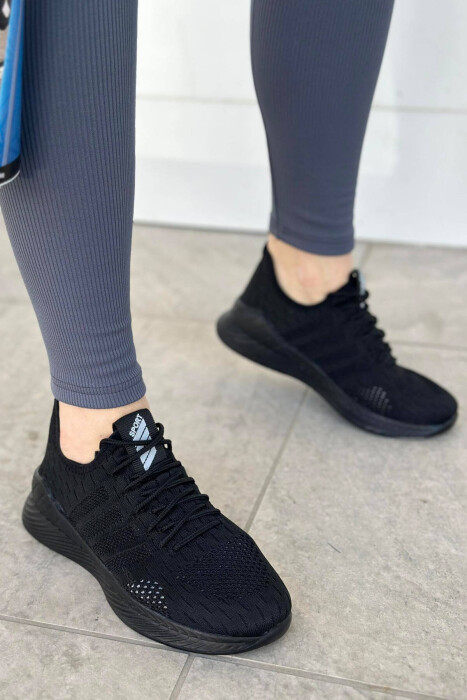 LACING PLATFORM LINES WOMAN SNEAKERS BLACK/ E ZEZE 