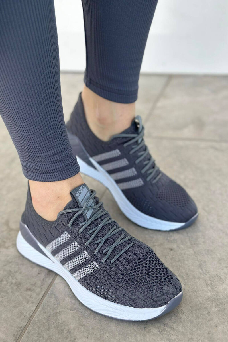 LACING PLATFORM LINES WOMAN SNEAKERS GREY-WHITE/GRBA - 1