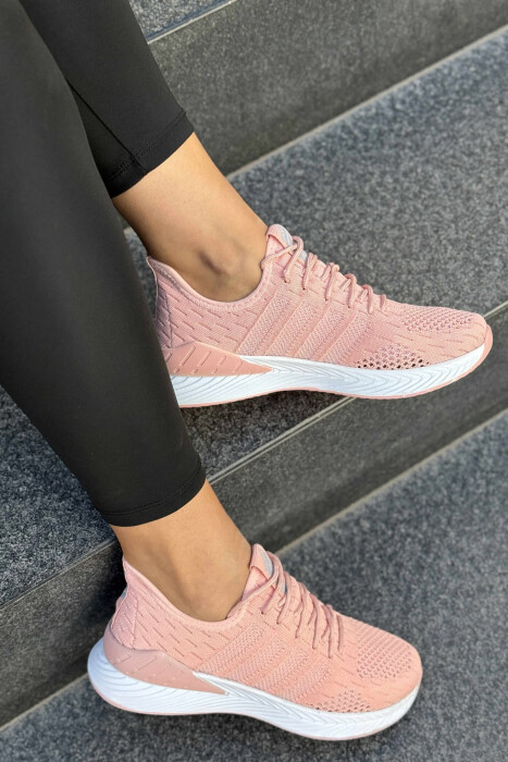 LACING PLATFORM LINES WOMAN SNEAKERS POWDER/PUDER 