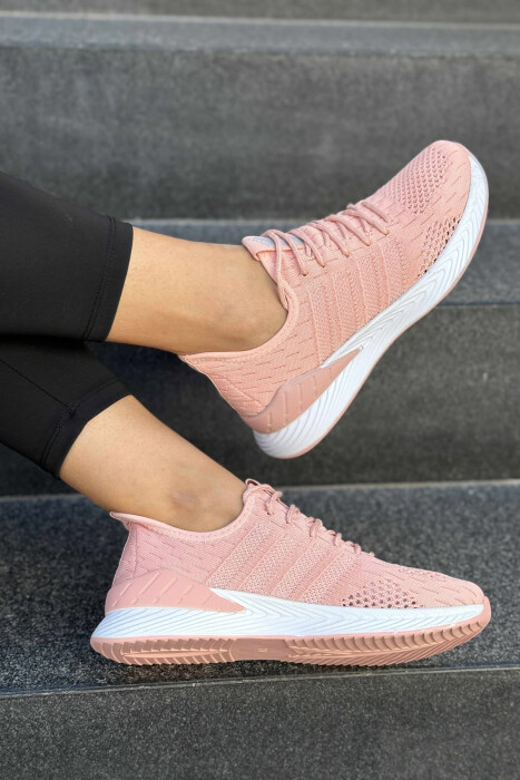 LACING PLATFORM LINES WOMAN SNEAKERS POWDER/PUDER - 3