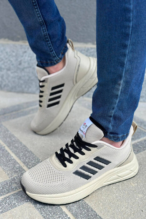 LACING PLATFORM MEN SNEAKERS BEIGE/BEZHE - 3