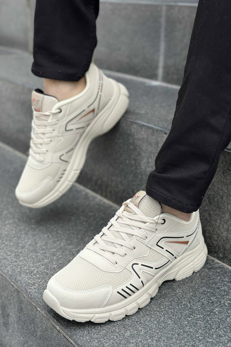 LACING PLATFORM MEN SNEAKERS BEIGE/BEZHE - 1