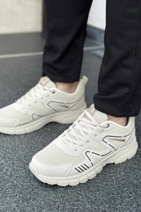 LACING PLATFORM MEN SNEAKERS BEIGE/BEZHE - 6