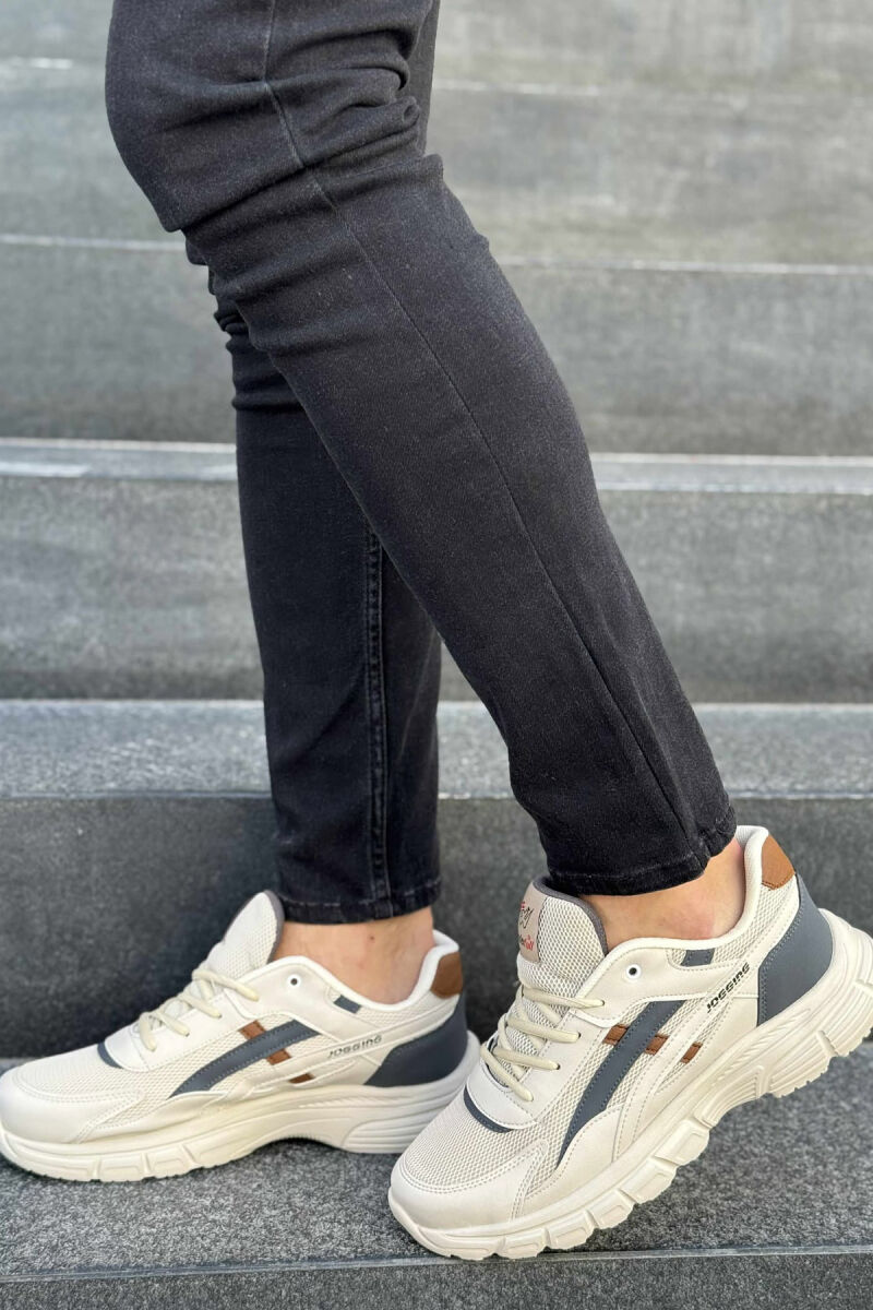 LACING PLATFORM MEN SNEAKERS BEIGE+BROWN/BEZHE+KAFE - 2