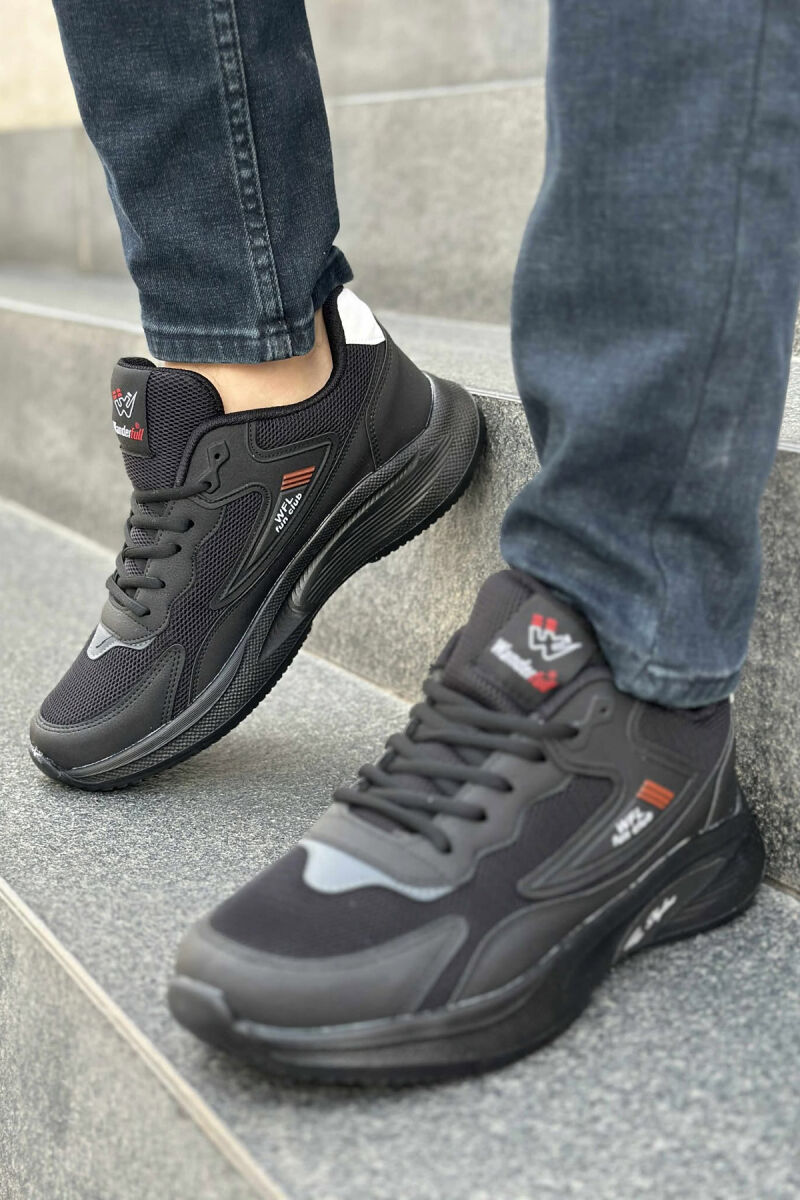 LACING PLATFORM MEN SNEAKERS BLACK-BLACK-WHITE/ZZB - 1