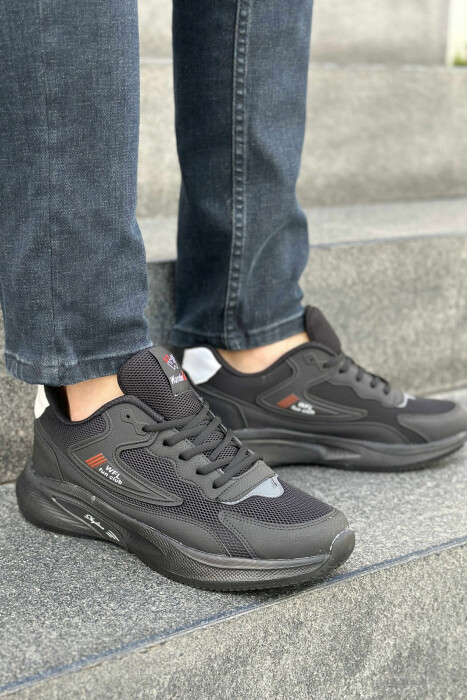 LACING PLATFORM MEN SNEAKERS BLACK-BLACK-WHITE/ZZB - 2