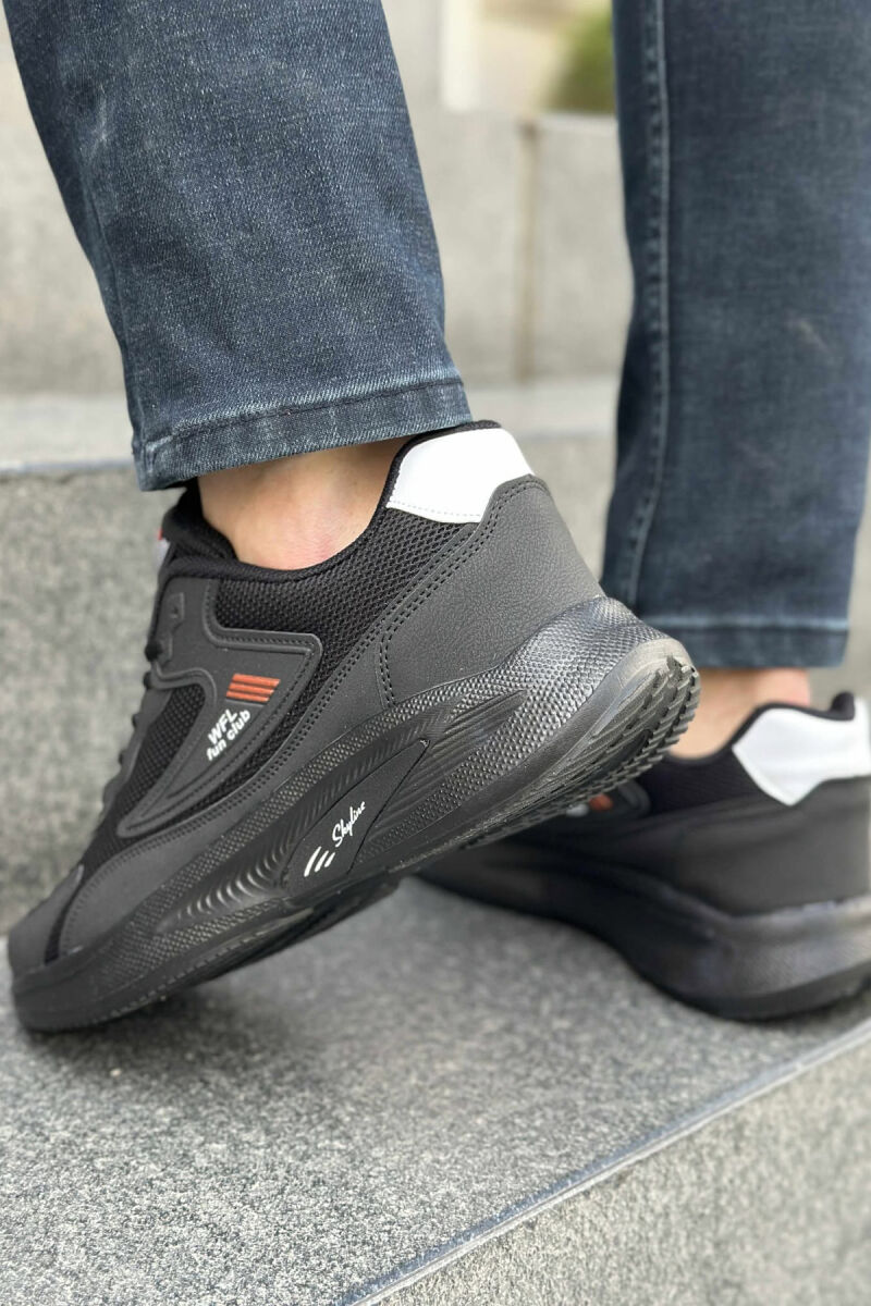 LACING PLATFORM MEN SNEAKERS BLACK-BLACK-WHITE/ZZB - 4