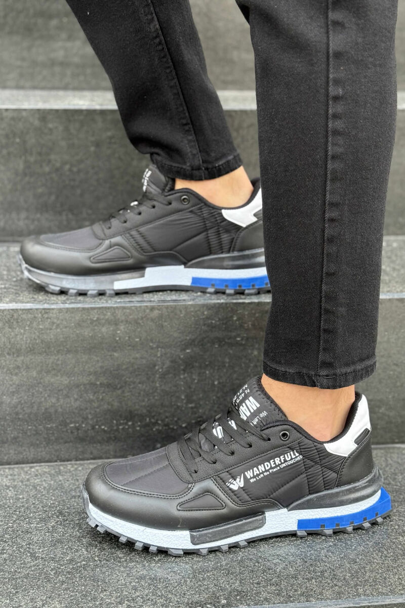 LACING PLATFORM MEN SNEAKERS BLACK-BLUE/ZEBL - 3