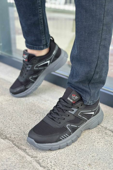 LACING PLATFORM MEN SNEAKERS BLACK-GREY/ZEGR - 1