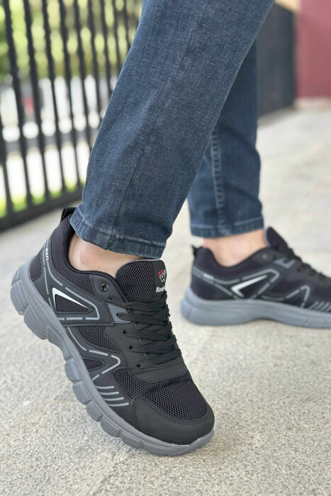 LACING PLATFORM MEN SNEAKERS BLACK-GREY/ZEGR - 4