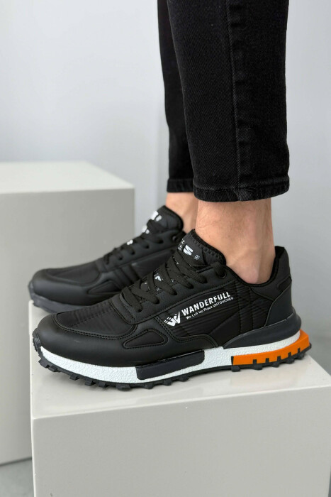 LACING PLATFORM MEN SNEAKERS BLACK-ORANGE/ZE-PO - 5