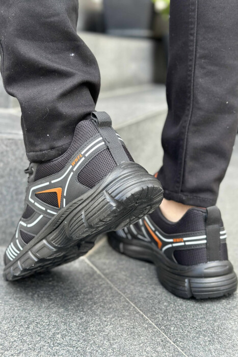 LACING PLATFORM MEN SNEAKERS BLACK-ORANGE/ZE-PO - 2