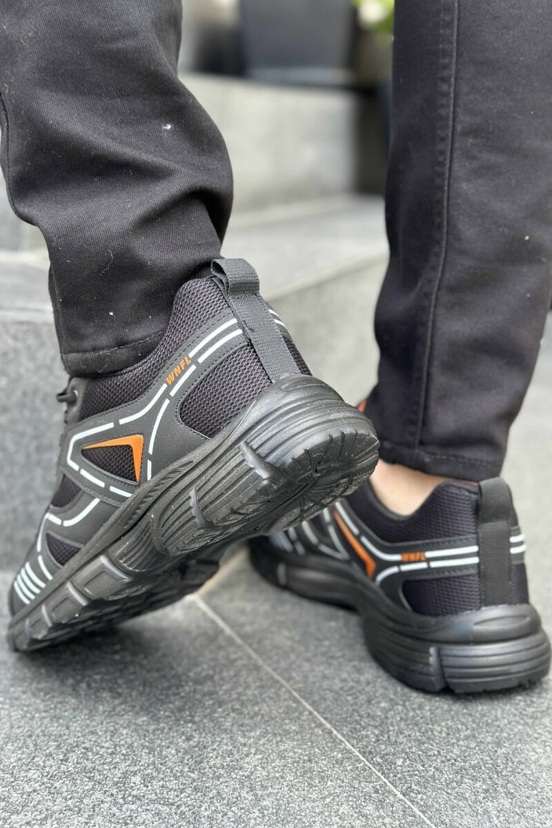 LACING PLATFORM MEN SNEAKERS BLACK-ORANGE/ZE-PO - 2