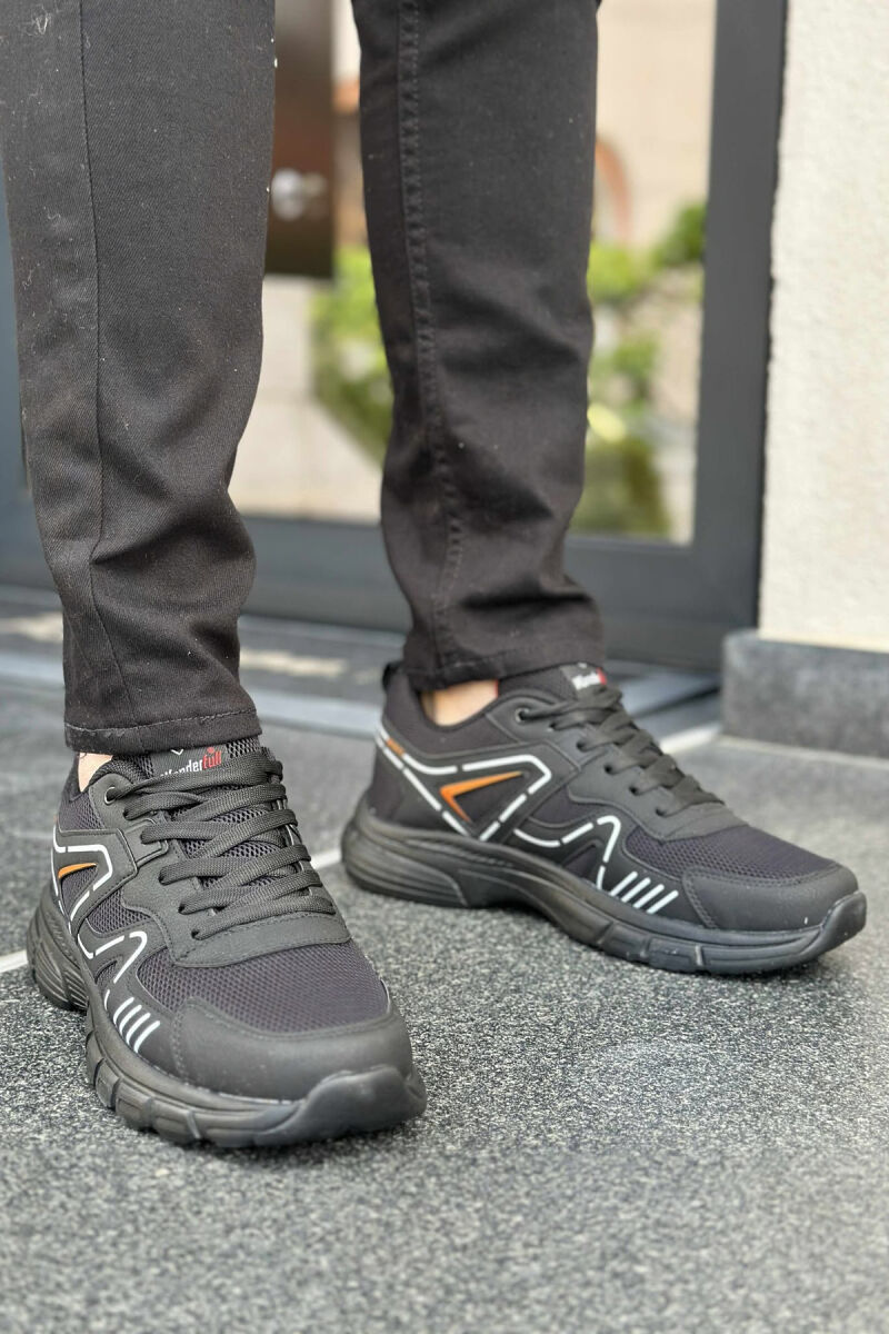 LACING PLATFORM MEN SNEAKERS BLACK-ORANGE/ZE-PO - 3