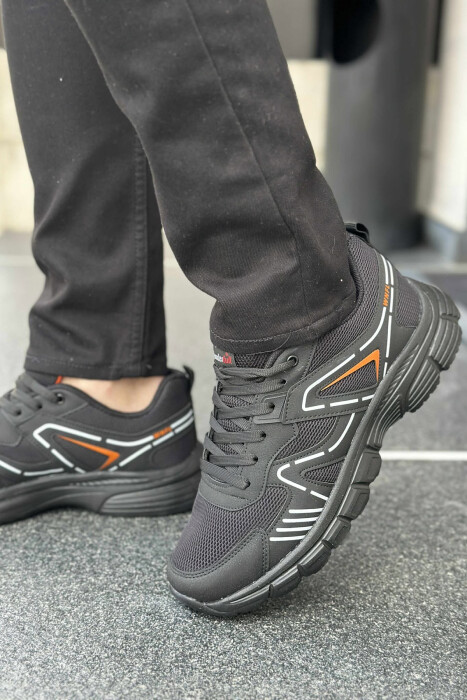 LACING PLATFORM MEN SNEAKERS BLACK-ORANGE/ZE-PO - 4