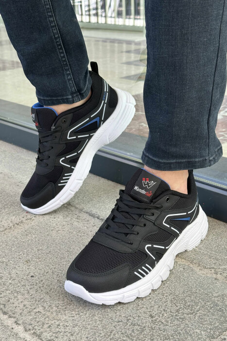 LACING PLATFORM MEN SNEAKERS BLACK-WHITE/ZEBA 