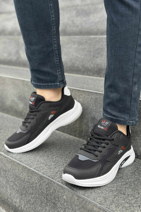 LACING PLATFORM MEN SNEAKERS BLACK-WHITE/ZB - 1