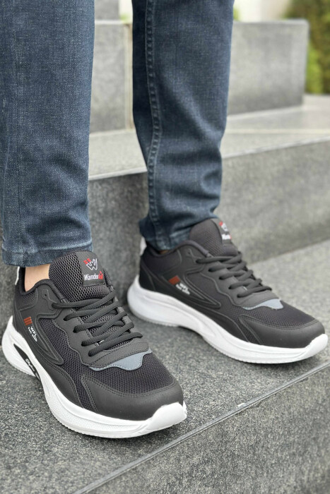 LACING PLATFORM MEN SNEAKERS BLACK-WHITE/ZB - 2