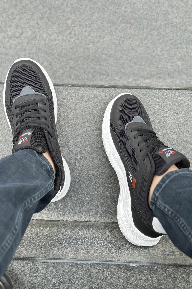 LACING PLATFORM MEN SNEAKERS BLACK-WHITE/ZB - 5