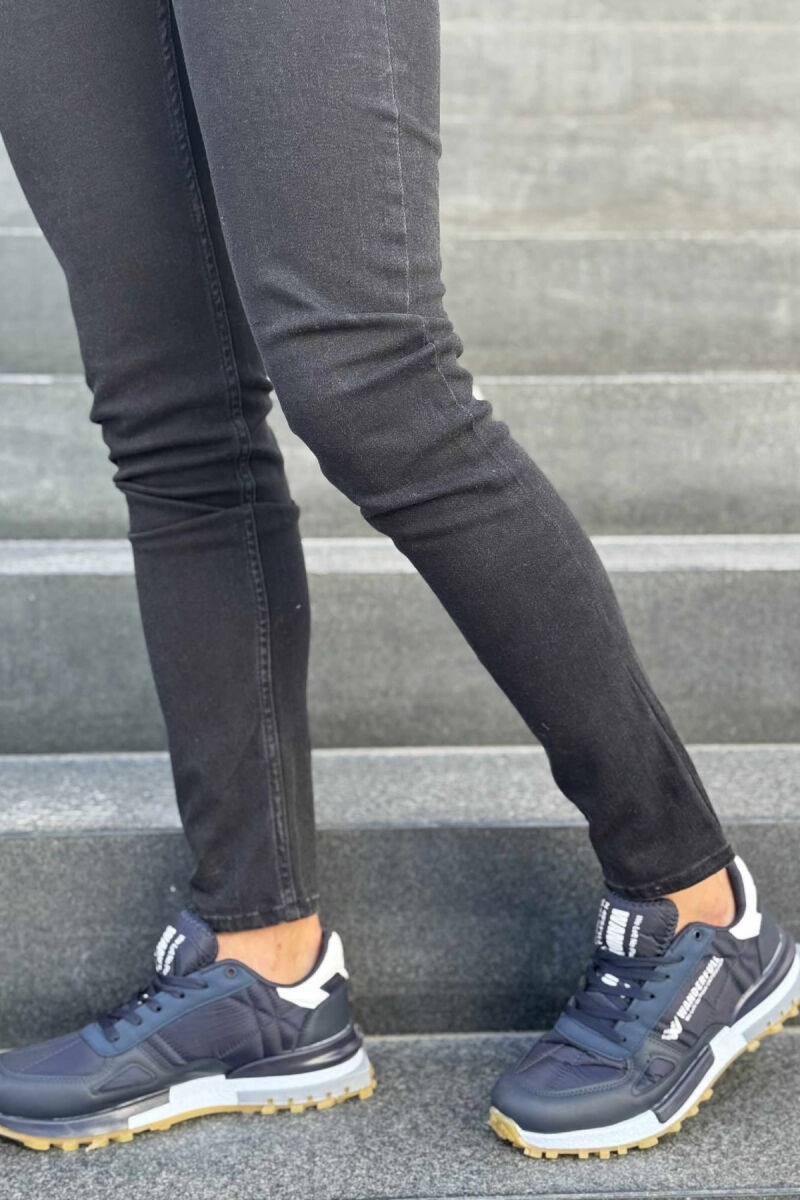 LACING PLATFORM MEN SNEAKERS DARK BLUE/BEE - 4