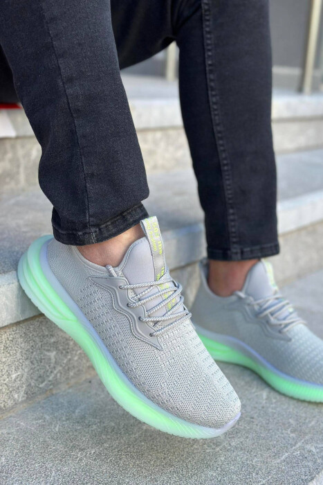 LACING PLATFORM MEN SNEAKERS GREY/GRI - KLAUDIO FASHION