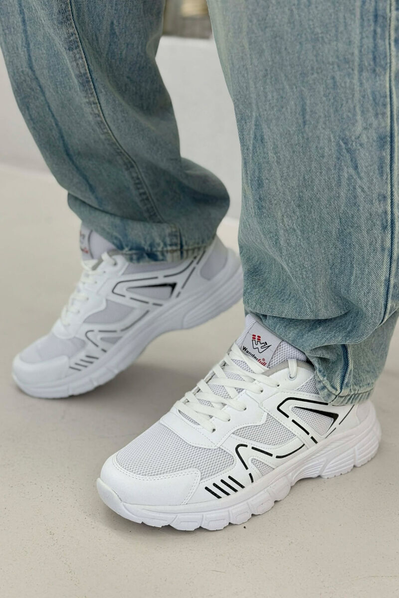 LACING PLATFORM MEN SNEAKERS WHITE-BLACK/BAZE - 1