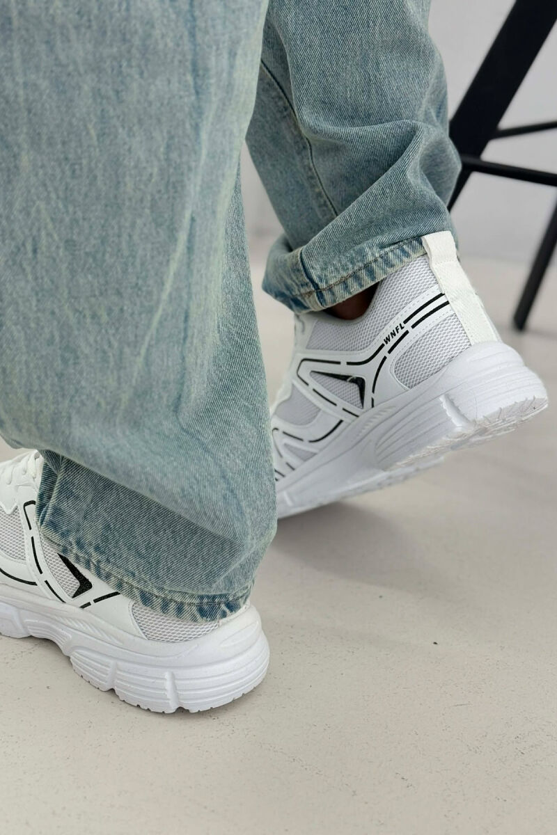 LACING PLATFORM MEN SNEAKERS WHITE-BLACK/BAZE - 3