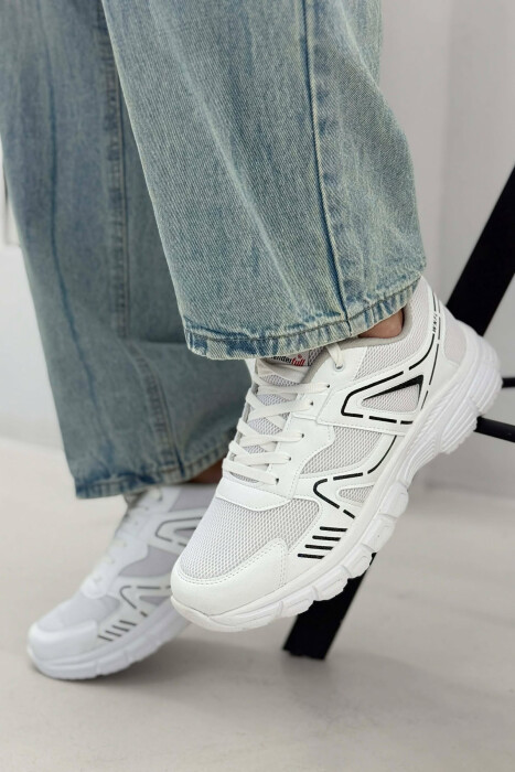 LACING PLATFORM MEN SNEAKERS WHITE-BLACK/BAZE - 4