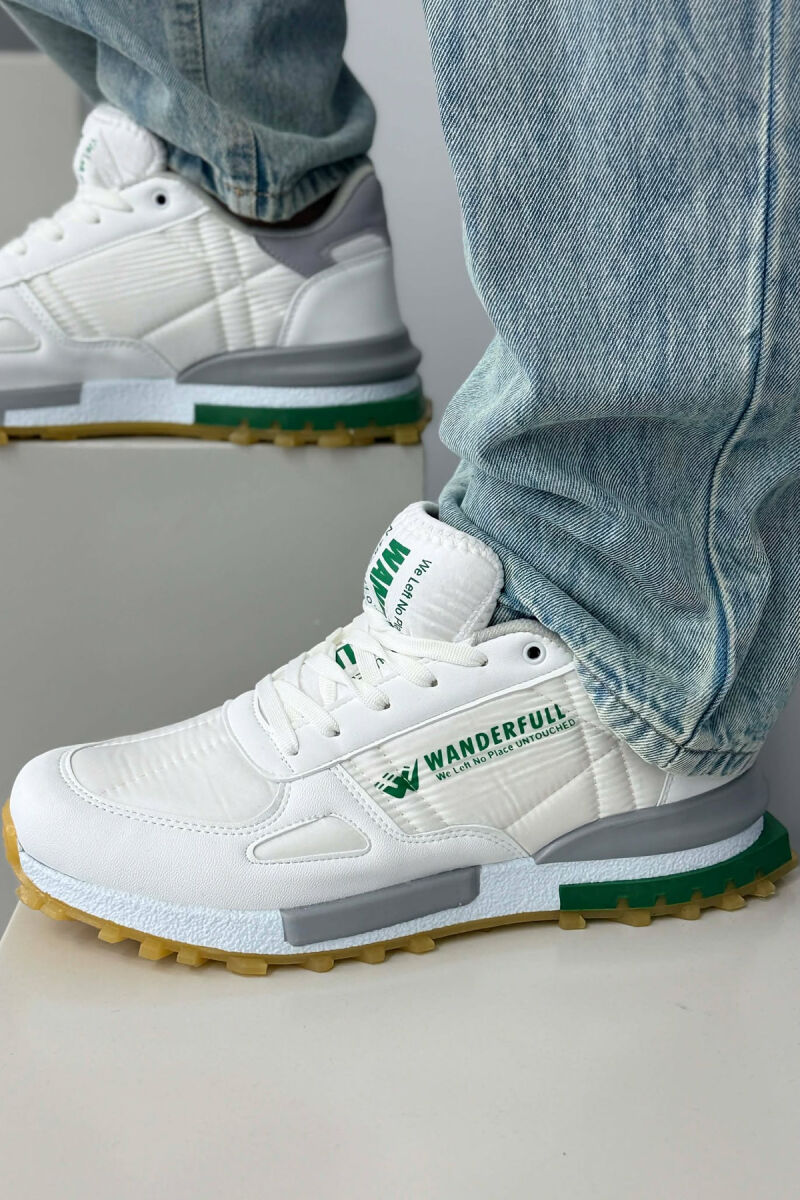 LACING PLATFORM MEN SNEAKERS WHITE/GREEN-BAJE - 4