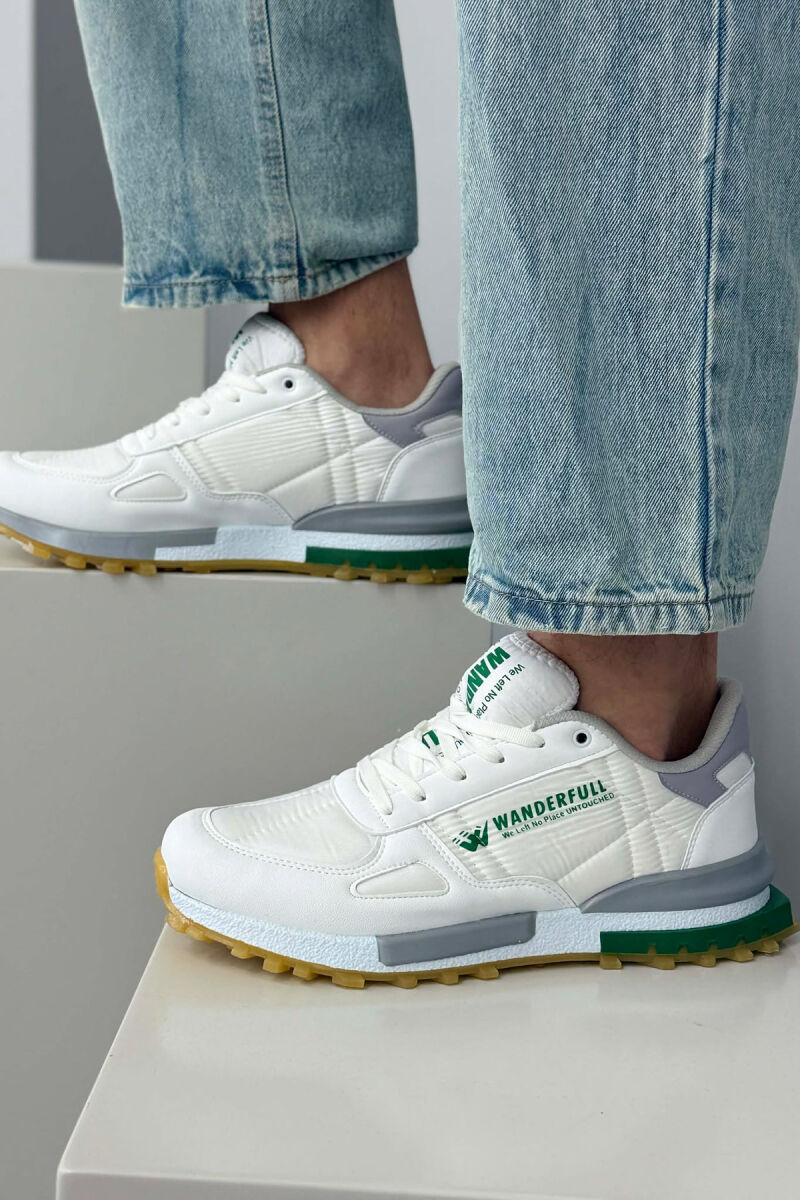 LACING PLATFORM MEN SNEAKERS WHITE/GREEN-BAJE - 7