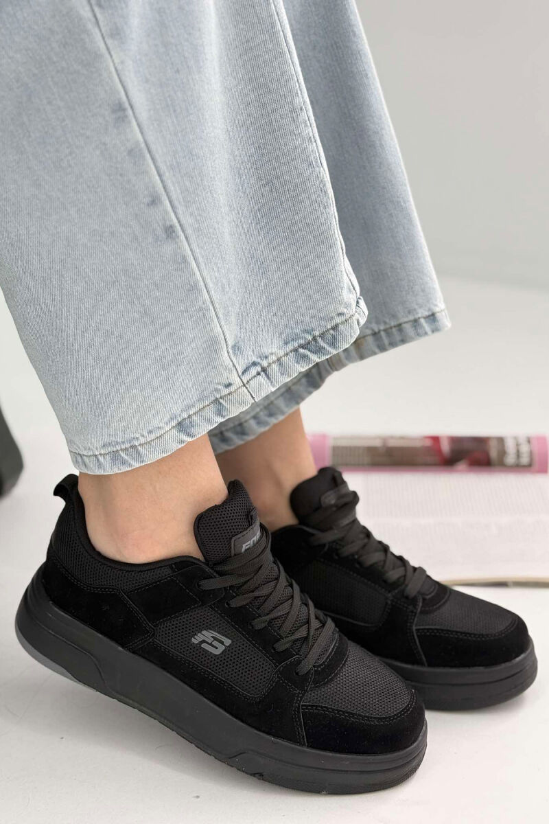 LACING PLATFORM ONE COLOR WOMEN SNEAKERS BLACK/ E ZEZE - 1