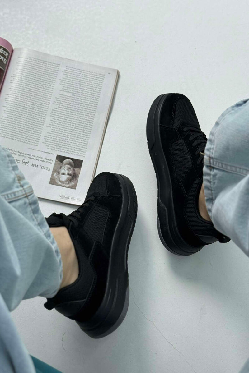 LACING PLATFORM ONE COLOR WOMEN SNEAKERS BLACK/ E ZEZE - 3