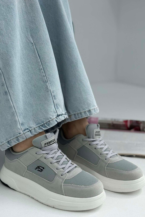 LACING PLATFORM ONE COLOR WOMEN SNEAKERS LIGHT GREY/GZ - 1