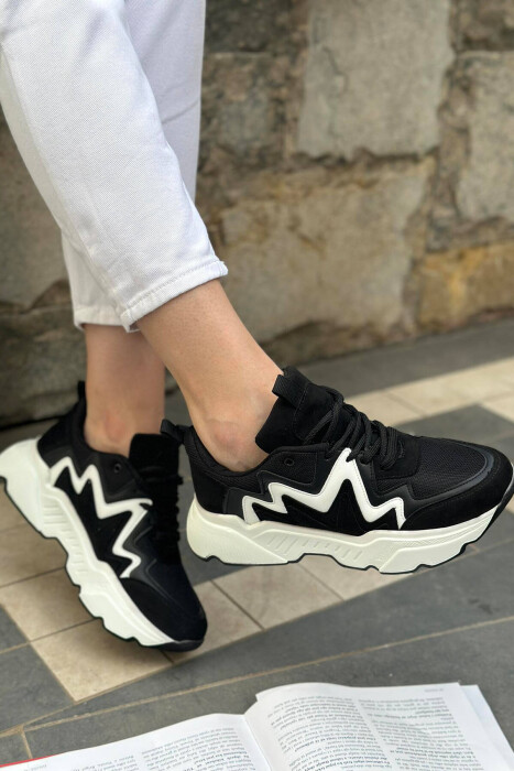 LACING PLATFORM SNEAKERS BLACK/ E ZEZE - KLAUDIO FASHION