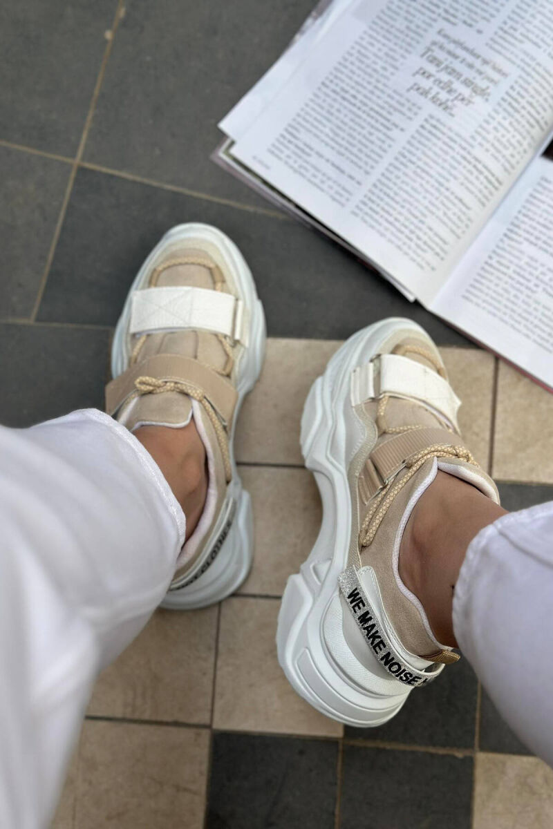 LACING PLATFORM WOMEN SNEAKER CREAM/KREM - 3