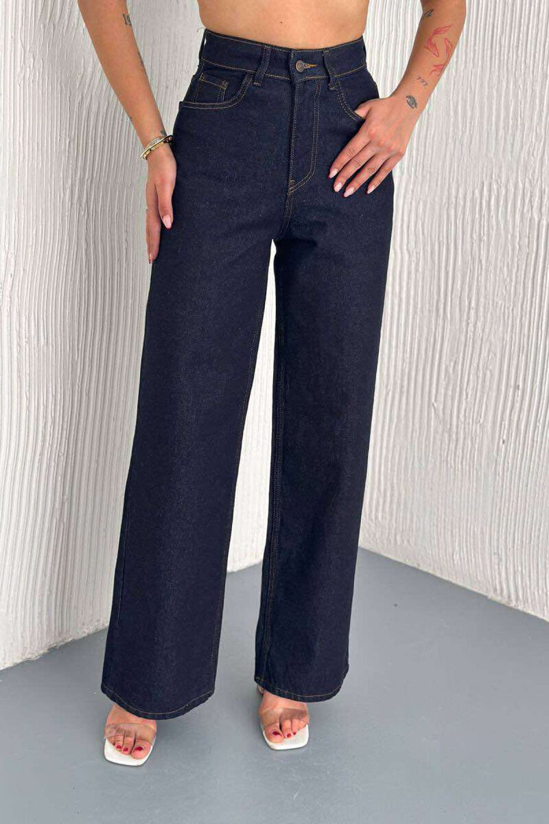 LACING SHIRT+JEANS DENIM WOMEN SET DARK BLUE/BEE - 4
