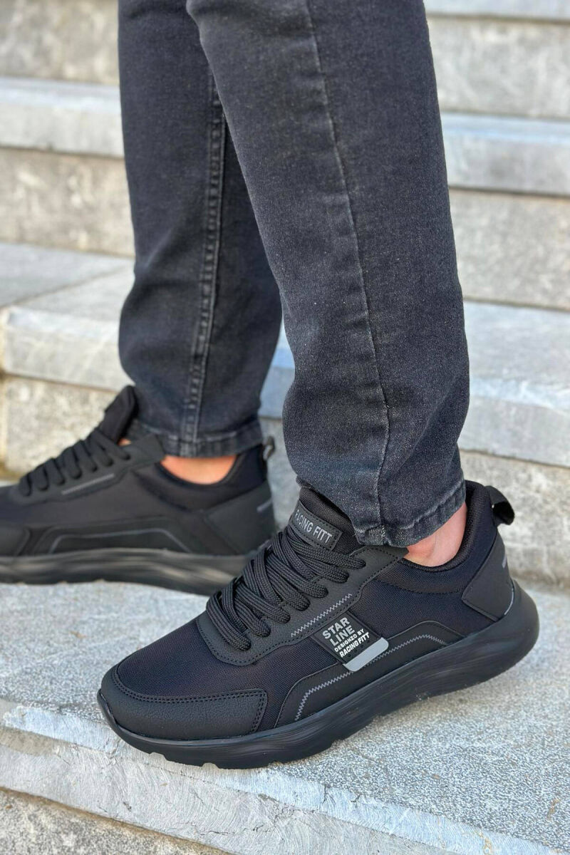 LACING SIMPLE MEN SNEAKERS BLACK-GREY/ZEGR - 1