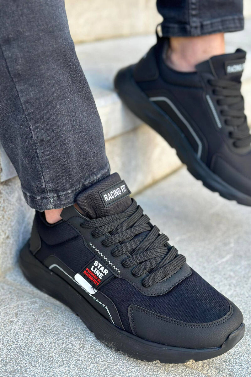 LACING SIMPLE MEN SNEAKERS BLACK-WHITE/ZB - 1