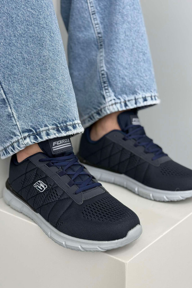 LACING SIMPLE PLATFORM MEN SNEAKERS BLUE/BLU - 1